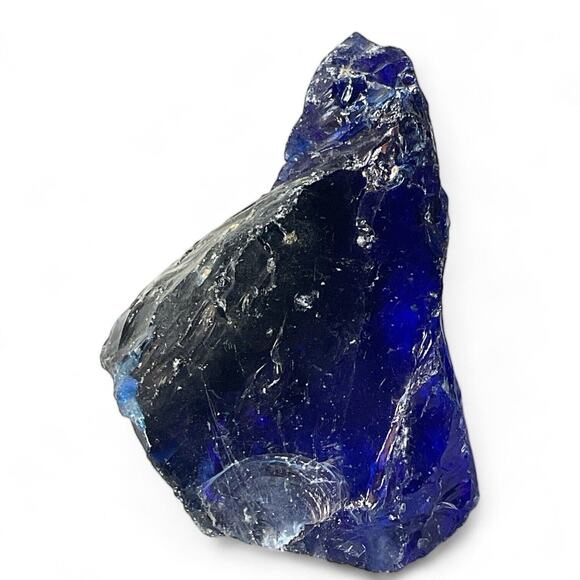 Cobalt Art Glass Cullet Glowing Manganese Slag Glass #4GL188 - Picture 6 of 8